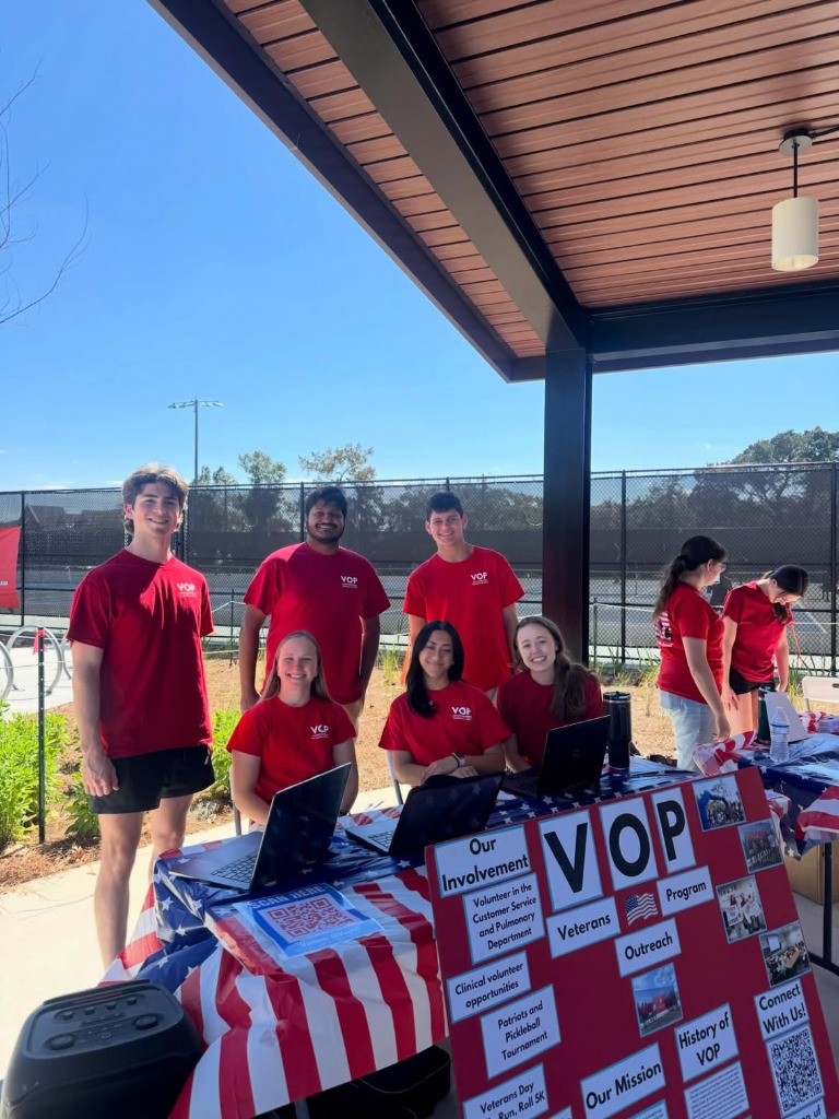 VOP student volunteers at campus outreach table