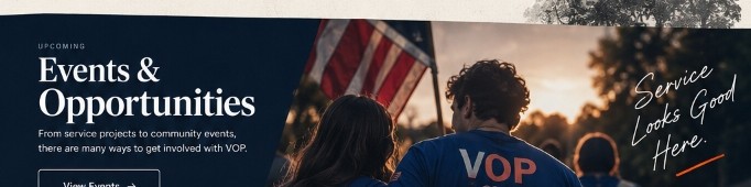 Students with American flag at sunset