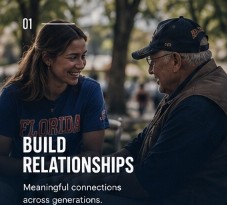 VOP volunteer interacting with veteran